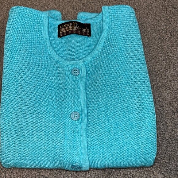 LINKS FASHION'S 100% BABY ALPACA Vintage Cardigan Sweater - Made in Peru - Small - Picture 7 of 9